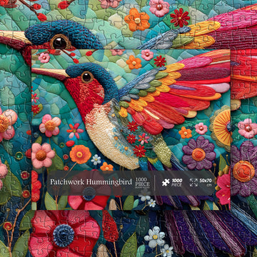 Patchwork Hummingbird Jigsaw Puzzle 1000 Pieces